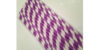 Stripped  Purple Paper Straw click on image to view different color option